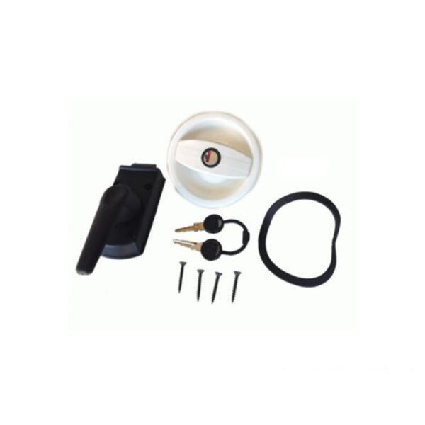 Komple Karavan Kapı Kilidi Takım Beyaz Dairesel Sağ