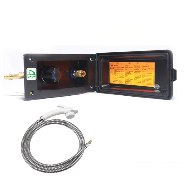 Reich Karavan Dış Duş Çıkışı ve Duş Başlığı Siyah