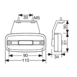 Römork & Karavan Yan Etek Aydınlatma Lambası Led Sarı Braketli 12 Volt - Görsel 2