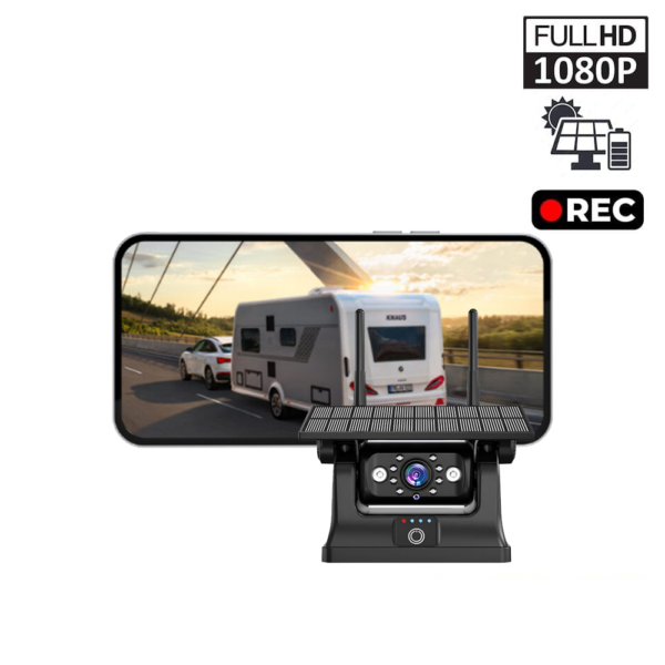Solar Şarjlı Wireless Karavan Geri Görüş Kamerası 1080P - Premium