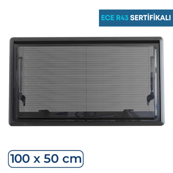SUGA Amortisörlü Karavan Cam Pencere 100cm x 50cm