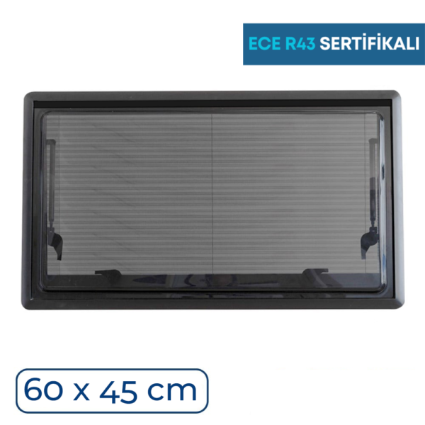 SUGA Amortisörlü Karavan Cam Pencere 60cm x 45cm