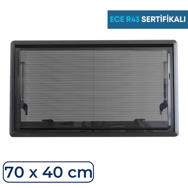 SUGA Amortisörlü Karavan Cam Pencere 70cm x 40cm