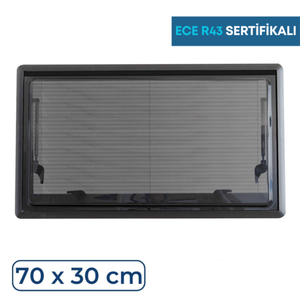 SUGA Amortisörlü Karavan Cam Pencere 70cm x 30cm