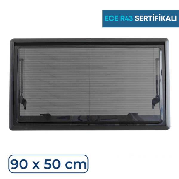 SUGA Amortisörlü Karavan Cam Pencere 90cm x 50cm