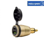 SUGA USB & Type-C DIN Soketi Dönüştürücü Adaptör 12/24V 4.2A